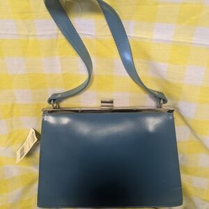 Wilsons Leather Teal Blue Top-Handle Satchel
